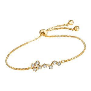 New Zodiac Beautiful 14k Gold Over Silver White Sapphire Scorpio Bracelet